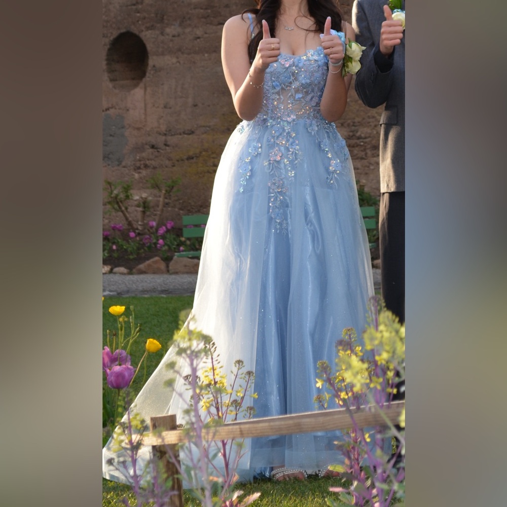 Andrea & Leo Couture Blue Gown A1142